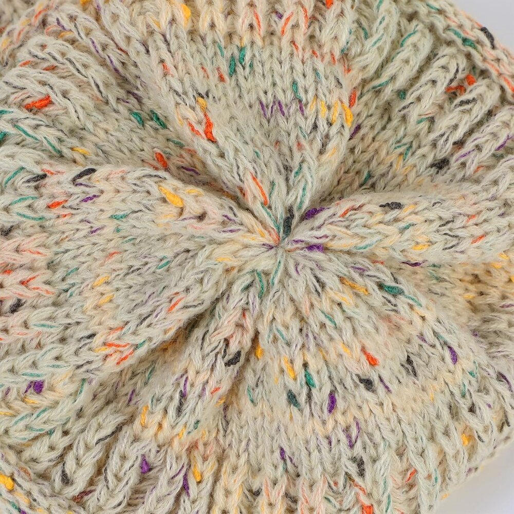 Satin Lined Knit Beanie Hats for Women Men Thick Warm Unisex Slouchy Winter Cap - Picture 5 of 6